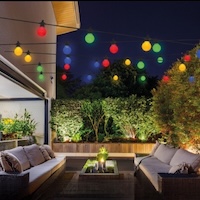 Fényfüzér, izzósor, kültéri és beltéri alkalmazásra. Pary és alkalmi hangulat.