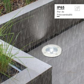 Kisméretű, 3W-os, rozsdamentes acél kültéri süllyesztett LED spotlámpa