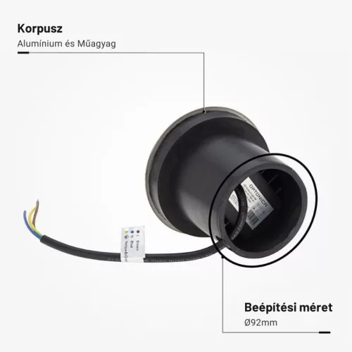 Kisméretű, 3W-os, rozsdamentes acél kültéri süllyesztett LED spotlámpa