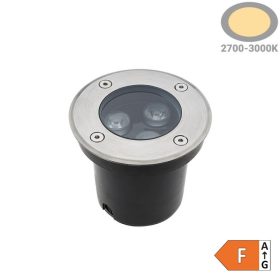 Kisméretű, 3W-os, rozsdamentes acél kültéri süllyesztett LED spotlámpa