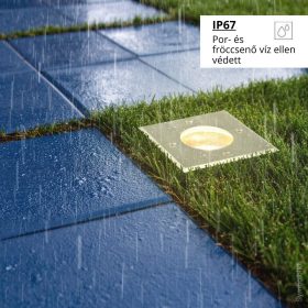 Négyzet, IP67 védettségű, GU10 foglalatos talajba építhető LED lámpa kerti utakhoz