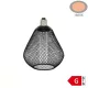 11701 nagyméretű nyújtott harang alakú E27 designer LED izzó fekete rácsos textúrával