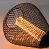 11701 nagyméretű nyújtott harang alakú E27 designer LED izzó fekete rácsos textúrával