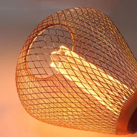 11702 nagyméretű nyújtott harang alakú E27 designer LED izzó réz rácsos textúrával