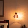 11702 nagyméretű nyújtott harang alakú E27 designer LED izzó réz rácsos textúrával