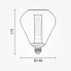 11702 nagyméretű nyújtott harang alakú E27 designer LED izzó réz rácsos textúrával
