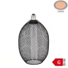 11703 nagyméretű nyújtott ovális alakú E27 designer LED izzó fekete rácsos textúrával
