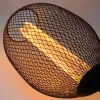11703 nagyméretű nyújtott ovális alakú E27 designer LED izzó fekete rácsos textúrával