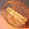 11704 nagyméretű nyújtott ovális alakú E27 designer LED izzó réz rácsos textúrával
