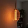 11704 nagyméretű nyújtott ovális alakú E27 designer LED izzó réz rácsos textúrával