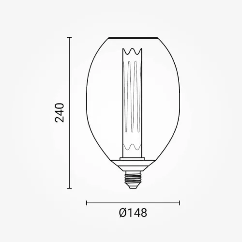 11704 nagyméretű nyújtott ovális alakú E27 designer LED izzó réz rácsos textúrával