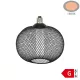 11705 nagyméretű lapított gömb alakú E27 designer LED izzó fekete rácsos textúrával