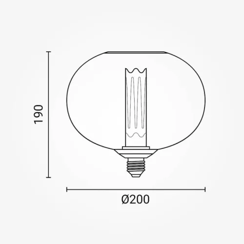 11705 nagyméretű lapított gömb alakú E27 designer LED izzó fekete rácsos textúrával