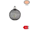 11707 nagyméretű G125-ös E27 designer LED izzó fekete rácsos textúrával és 1800K extra meleg fénnyel