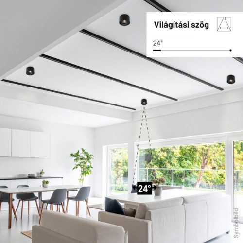 Fix LED Spotlámpa 10W, 800lm, Fekete, Természetes Fényű