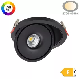 15W-os prémium billenthető LED lámpa CRI90-es színvisszaadással és irányítható fejjel, Fekete színű