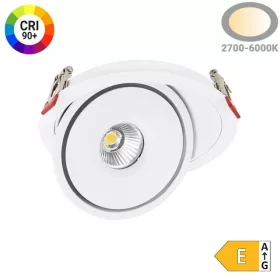 15W-os prémium billenthető LED lámpa CRI90-es színvisszaadással és irányítható fejjel, Fehér színű