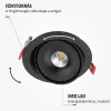 30W-os extra erős billenthető LED panel 3000 lumen fényerővel és CRI90 színhűséggel, fekete lámpatest