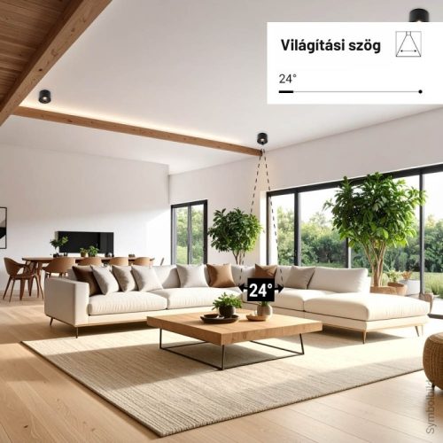 Fix LED Spotlámpa 10W, 800lm, Fekete, Meleg Fényű