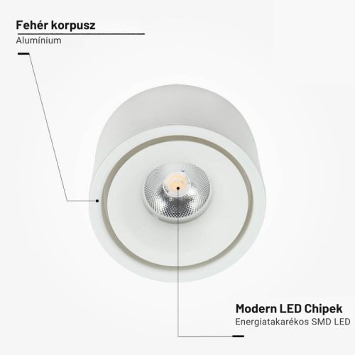 Fix LED Spotlámpa 10W, 800lm, Fehér, Természetes Fényű