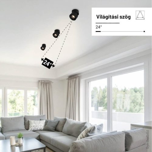 Dönthető LED Spotlámpa 12W, 960lm, Természetes Fényű, Fekete