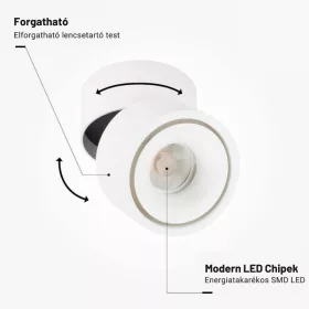 Dönthető LED Spotlámpa 12W, 960lm, Természetes Fényű