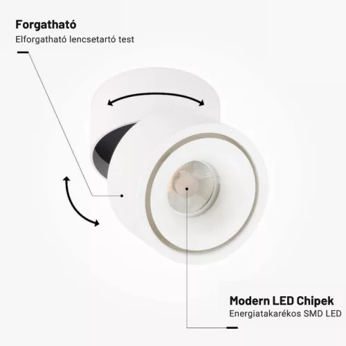 Dönthető LED Spotlámpa 12W, 960lm, Természetes Fényű