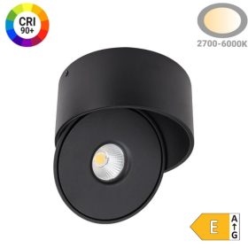   Prémium Falon Kívüli Billenthető LED Spotlámpa, 30W, 3000lm, 24°, CCT, Fekete – Élethű Színek (CRI90) és Irányítható Fény