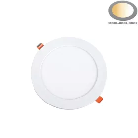 Kerek fehér süllyeszthető slim LED panel választható 3CCT színhőmérséklettel, 12 watt