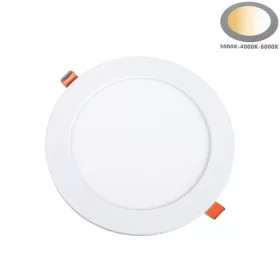 Kerek fehér süllyeszthető slim LED panel választható 3CCT színhőmérséklettel, 18 watt