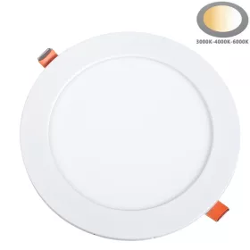 Kerek fehér süllyeszthető slim LED panel választható 3CCT színhőmérséklettel, 24 watt