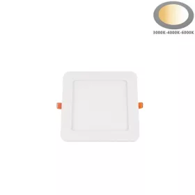 Szögletes fehér süllyeszthető slim LED panel és spotlámpa választható 3CCT színhőmérséklettel