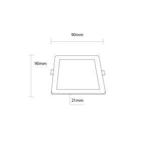 Szögletes fehér süllyeszthető slim LED panel és spotlámpa választható 3CCT színhőmérséklettel