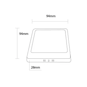 Szögletes négyzet alakú fehér falon kívüli felületre szerelhető LED panel 6W választható 3CCT színhőmérséklettel