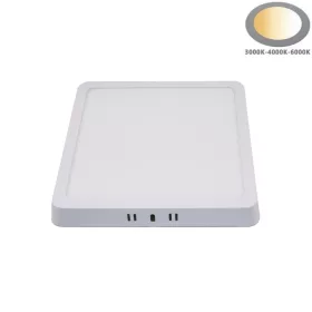 Szögletes négyzet alakú fehér falon kívüli felületre szerelhető LED panel 18W választható 3CCT színhőmérséklettel