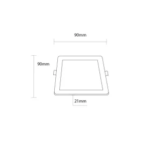 Szögletes négyzet alakú fekete süllyeszthető slim LED panel és spotlámpa választható 3CCT színhőmérséklettel