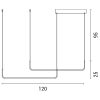 ARTE ILLUMINA ARCUS LED Függeszték – 32W, 2080 lm, 3CCT (3000K/4000K/6000K), Fekete Matt, 120x120cm​