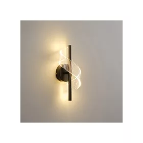Eurolamp SILK 8W-os modern hullámos fekete LED fali lámpa
