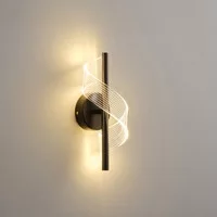 Eurolamp SILK 8W-os modern hullámos fekete LED fali lámpa