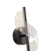 Eurolamp SILK 8W-os modern hullámos fekete LED fali lámpa