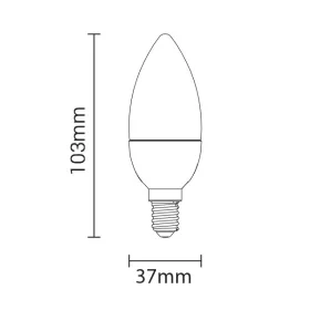   Optonica fényerőszabályozható LED gyertya izzó E14 6W 480lm Meleg fehér