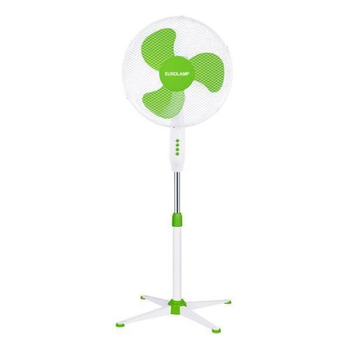 Eurolamp Álló Ventilátor – Φ40cm, 60W, 3 Sebesség, Zöld-Fehér