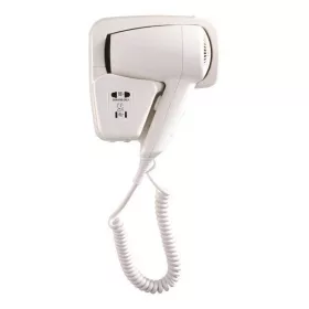 Fehér, fali tartóval ellátott szállodai típusú hajszárító, 1200W