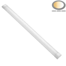 Eurolamp kompakt LED lámpatest 120 cm-es hosszal, állítható teljesítménnyel (25W/32W/40W) és 3CCT (3000K/4000K/6500K) állítható fehér színhőmérséklettel, IP40 porvédett védettséggel, beltéri használatra