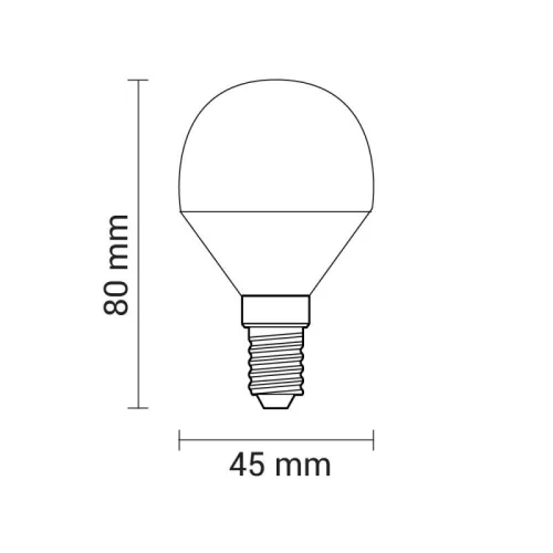 Optonica G45 LED izzó E14 8,5W 800lm Hideg fehér
