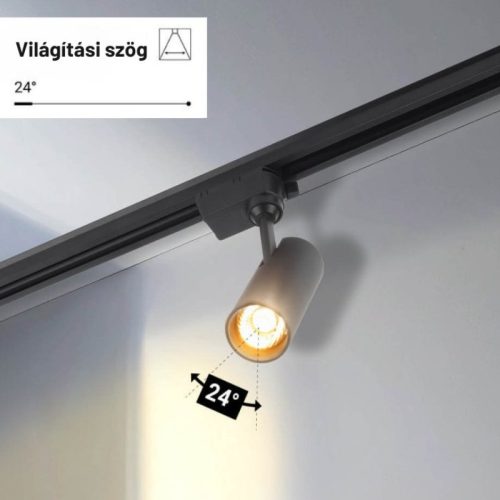 Bridgelux sínes LED lámpa 12W 1200lm 24° 4000K fekete