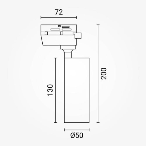 Bridgelux sínes LED lámpa 12W 1200lm 24° 4000K fekete