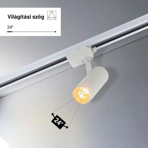 Bridgelux sínes LED lámpa 12W 1200lm 24° 4000K fekete