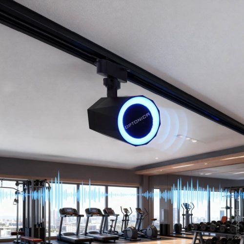 Optonica 1-fázisú sínlámpa beépített Bluetooth hangszóróval és RGB világítással