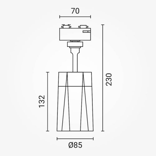 Optonica 1-fázisú sínlámpa beépített Bluetooth hangszóróval és RGB világítással